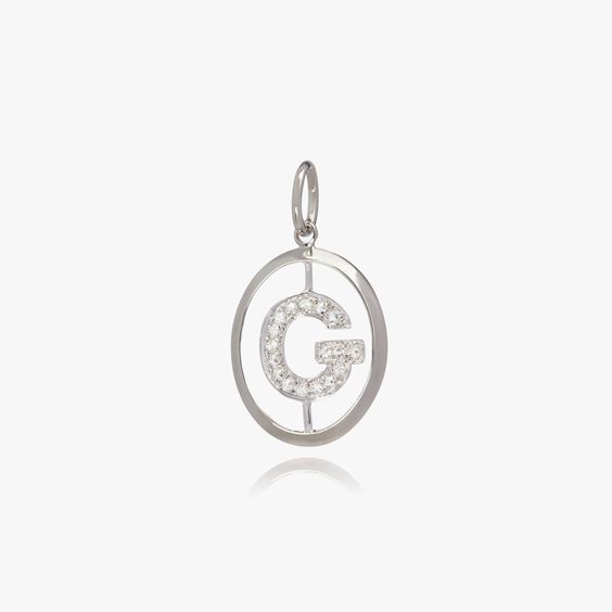 18ct White Gold Initial G Pendant