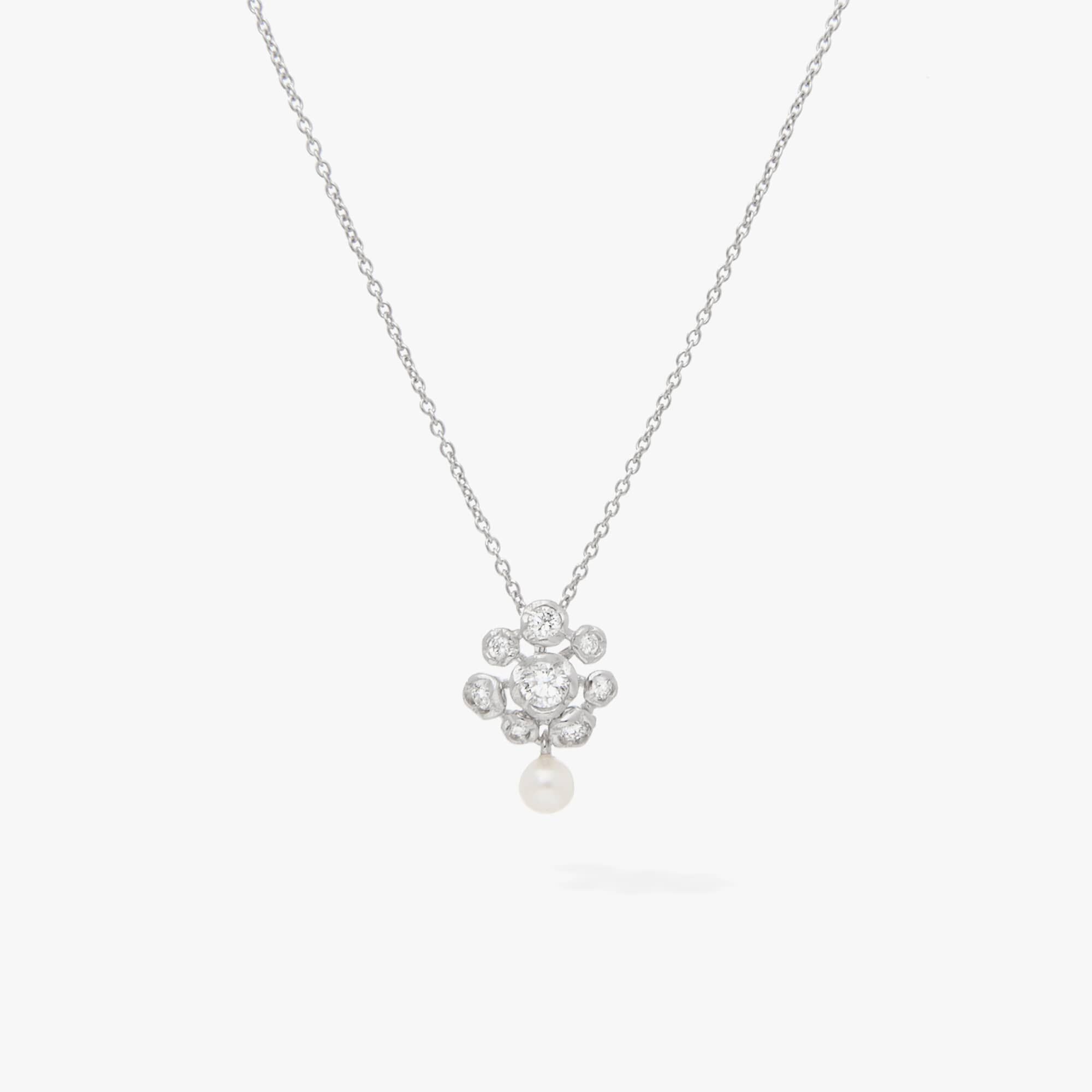 Marguerite 18ct White Gold Diamonds & Pearl Necklace — Annoushka UK
