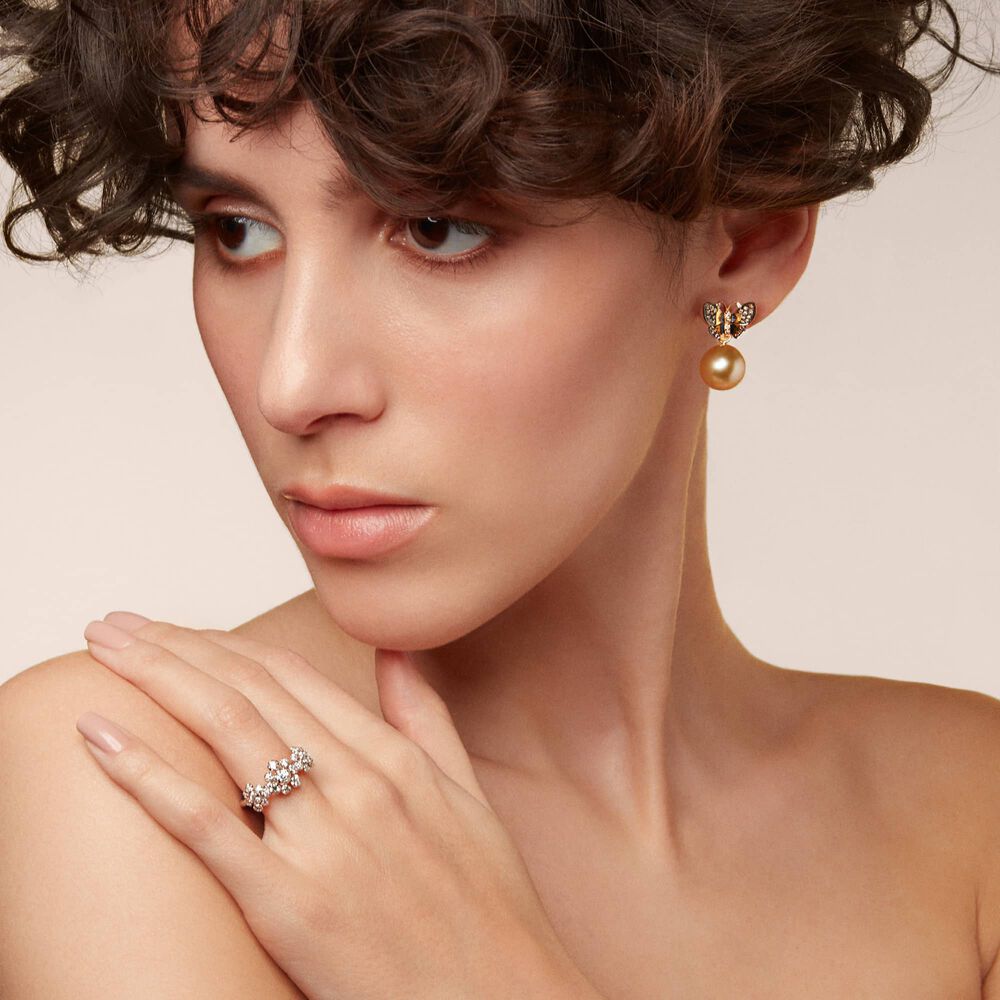 Marguerite 18ct White Gold Diamond Triple Ring | Annoushka jewelley