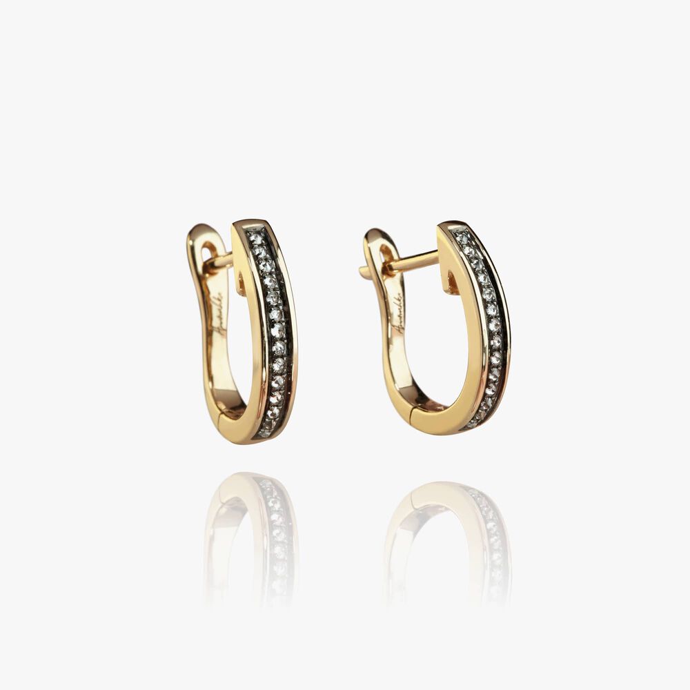 Eclipse 18ct Gold Porcupine Diamond Hoop Earrings | Annoushka jewelley