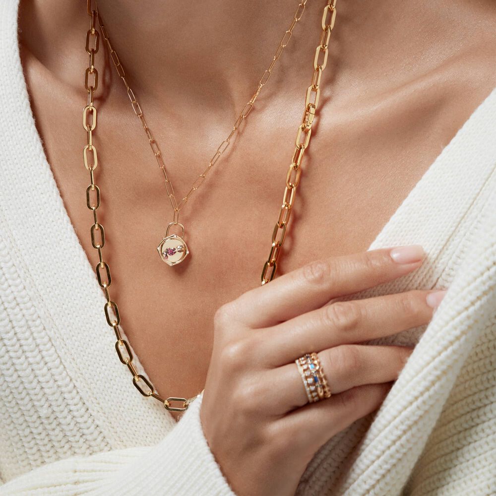 Lovelock 18ct Gold Sapphire Diamond Heart & Arrow Charm Pendant | Annoushka jewelley