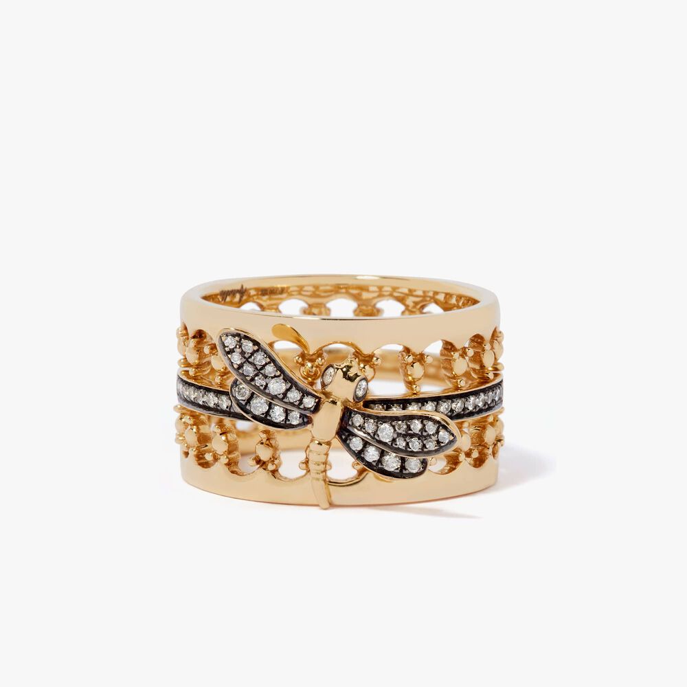 Dragonfly Diamond Crown Ring in 18ct Yellow Gold | Annoushka jewelley