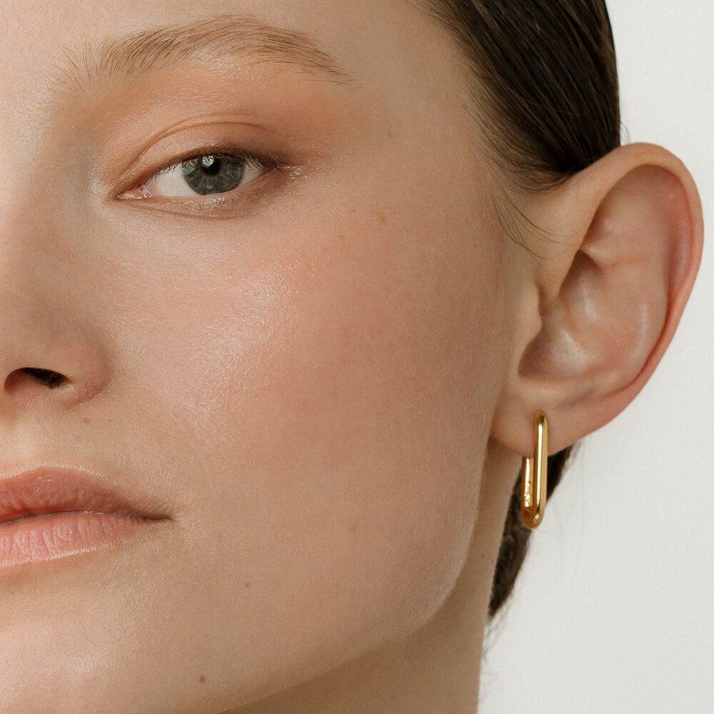 Knuckle 14ct Yellow Gold Hoop Earrings | Annoushka jewelley