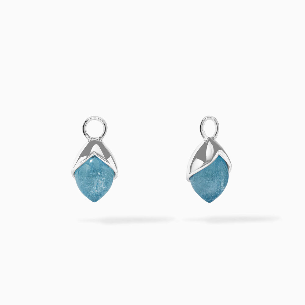 18ct White Gold Aquamarine Earring Drops | Annoushka jewelley