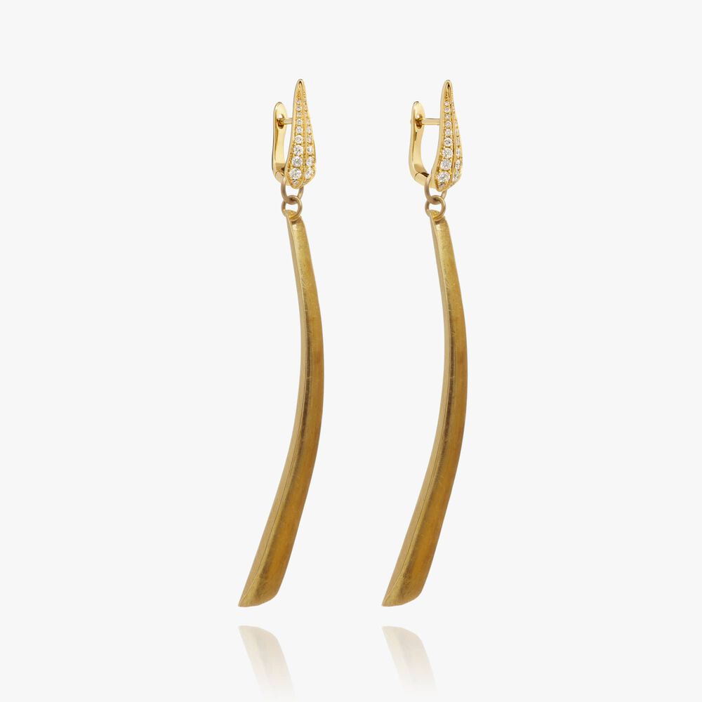 18ct Yellow Gold Diamond Palm Earrings | Annoushka jewelley