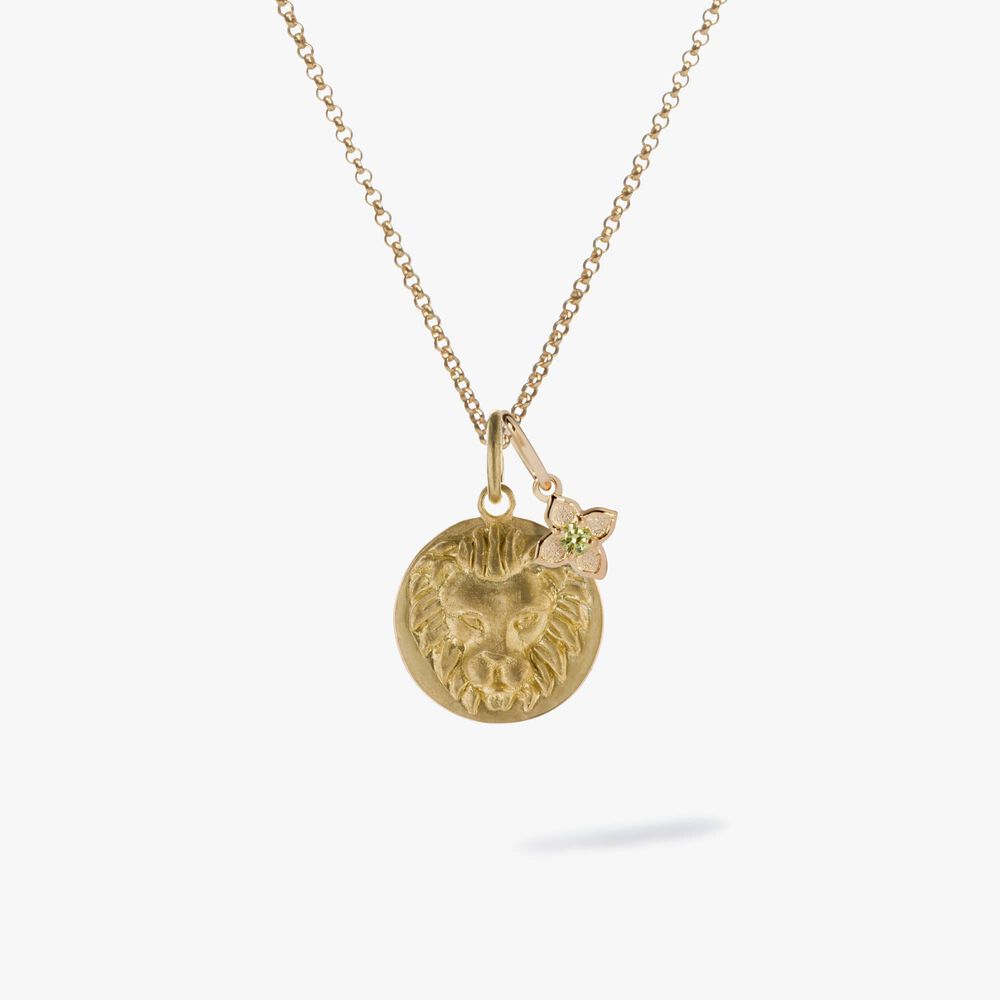 Gold Leo & Peridot August Birthstone Necklace | Annoushka jewelley