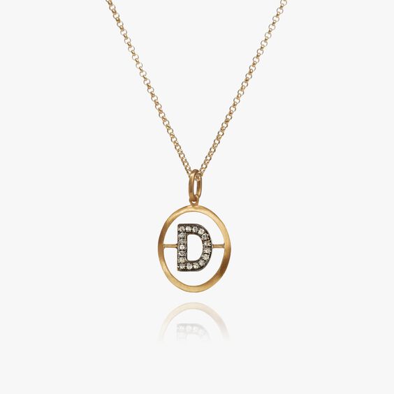 18kt Gold Diamond Initial D Necklace