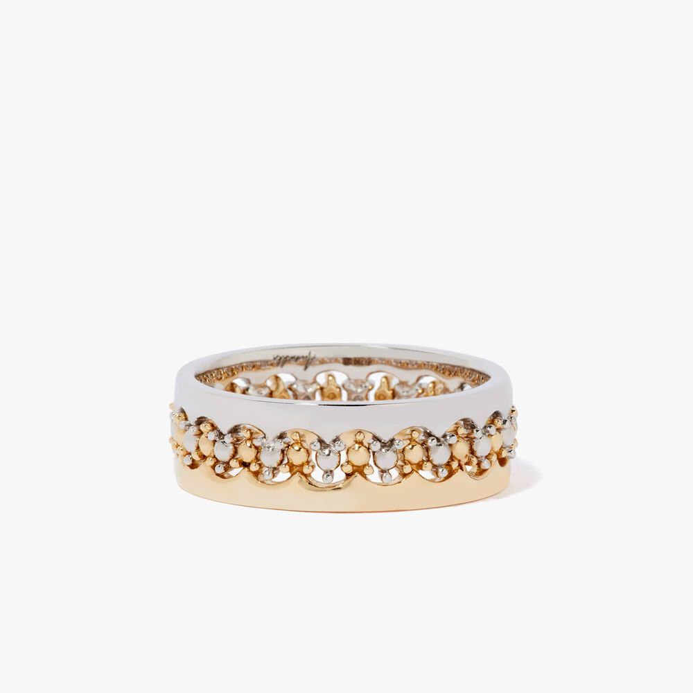 Crown 18ct Yellow & White Gold Ring Stack | Annoushka jewelley