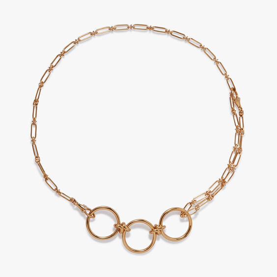 Knuckle 14ct Yellow Gold Classic Chain & Ring Necklace