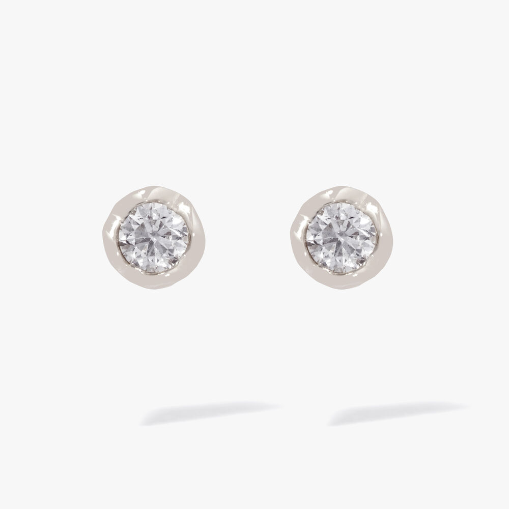 14ct White Gold Diamond Stud Earrings | Annoushka jewelley