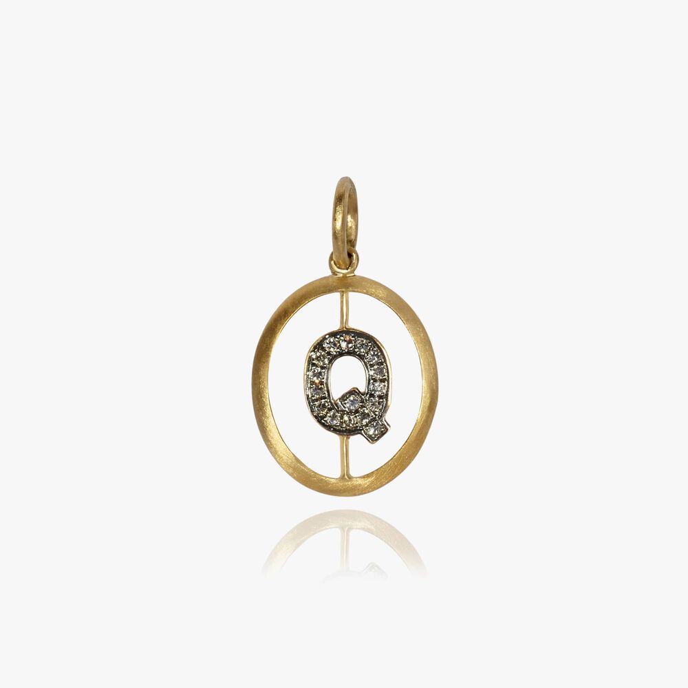18ct Gold Diamond Initial Q Pendant | Annoushka jewelley
