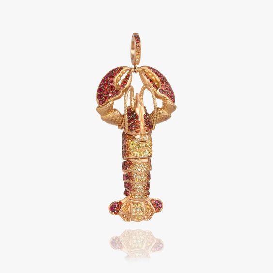 Mythology 18ct Rose Gold Sapphire Lobster Locket Charm Pendant
