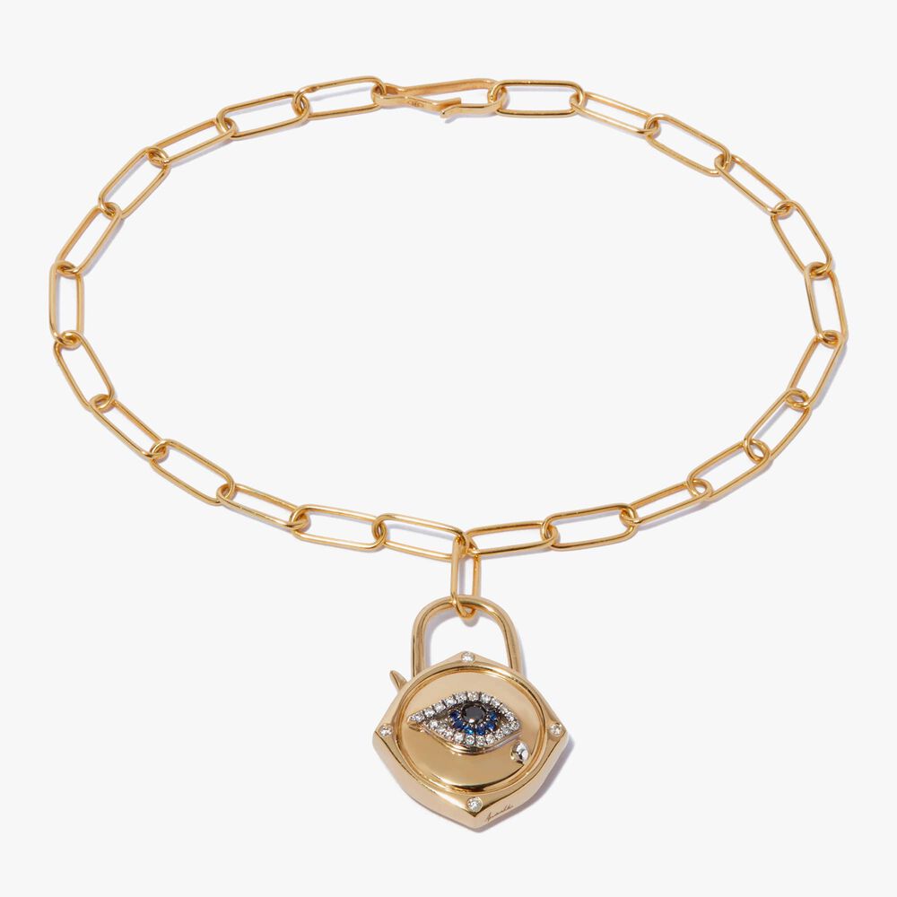 Lovelock 14ct Yellow Gold Evil Eye Charm Bracelet | Annoushka jewelley
