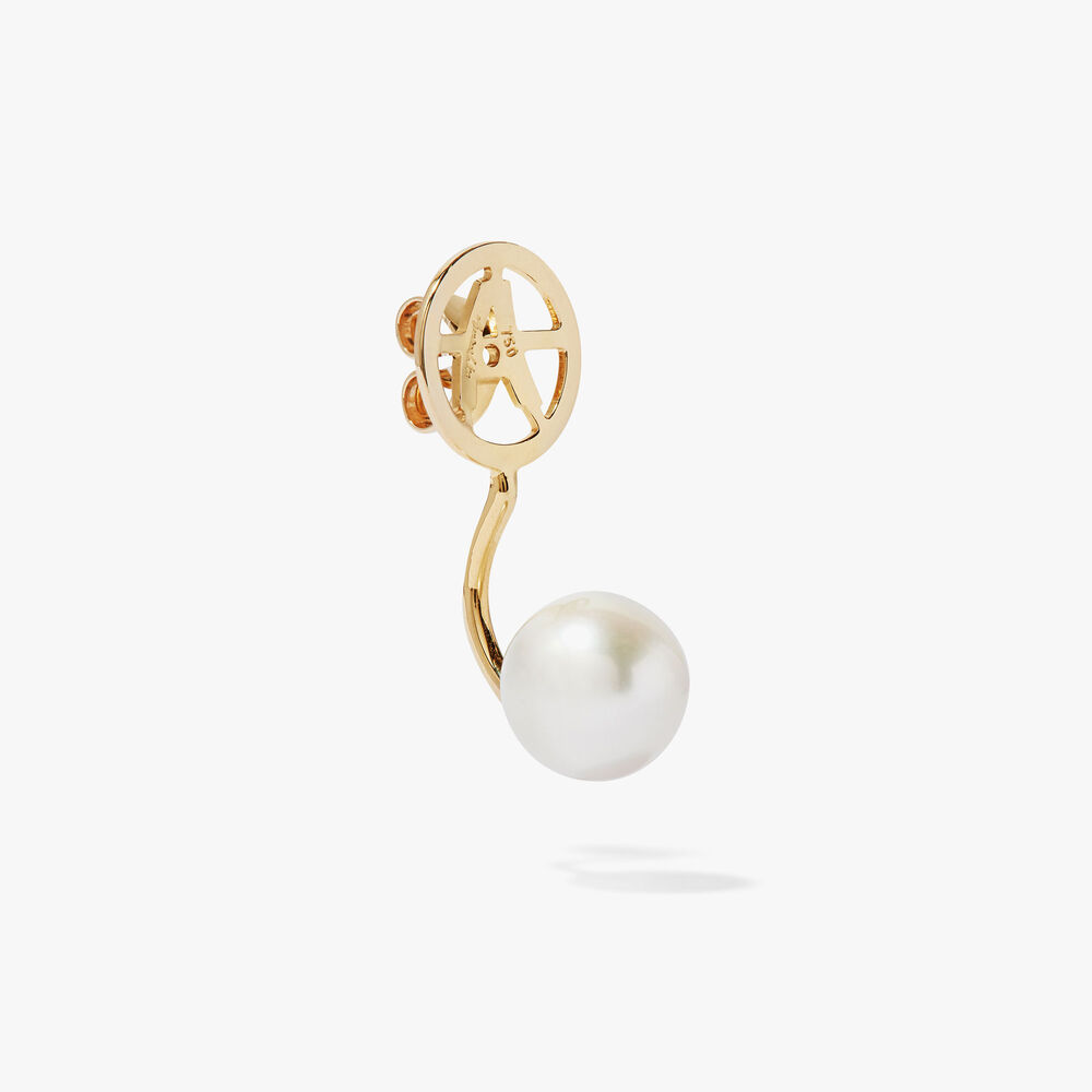 18ct Yellow Gold Pearl Ear Jacket | Annoushka jewelley
