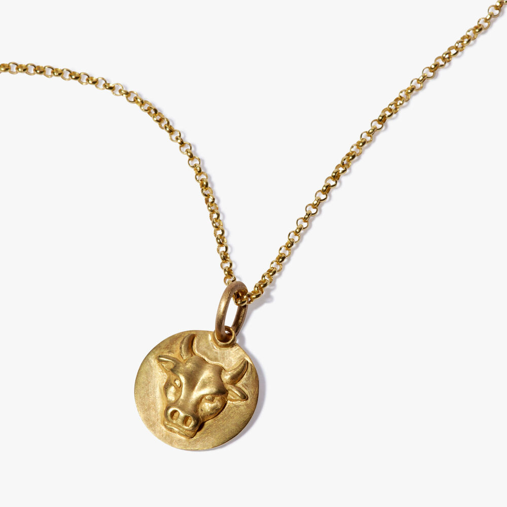 Zodiac 18ct Yellow Gold Taurus Necklace | Annoushka jewelley