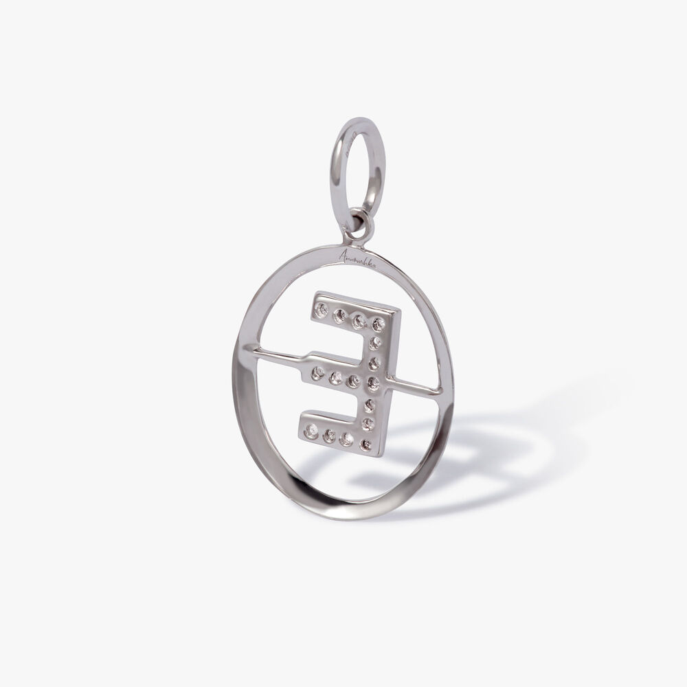 Initials 18ct White Gold Diamond E Pendant | Annoushka jewelley