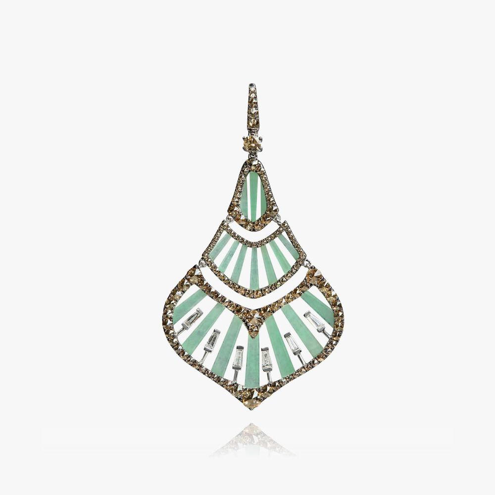 Flamenco 18ct White Gold 3.78 ct Diamond Jade Pendant | Annoushka jewelley