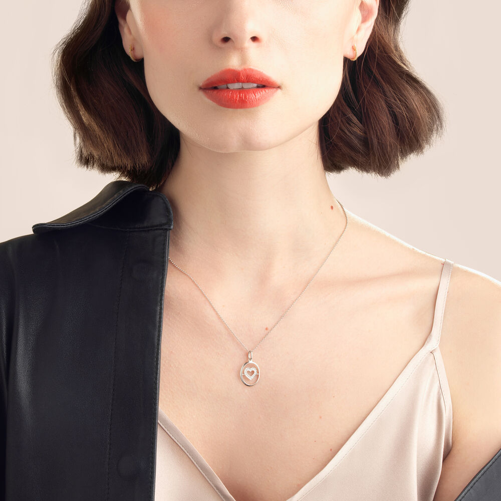 18ct White Gold Diamond Heart Pendant | Annoushka jewelley