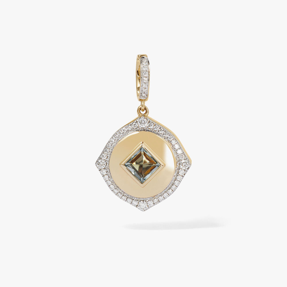 Lovelocket 18ct Gold Aquamarine March Birthstone Charm | Annoushka jewelley