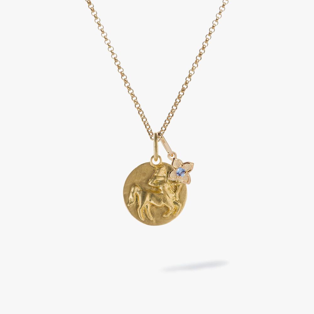 Gold Sagittarius & Tanzanite December Birthstone Necklace | Annoushka jewelley