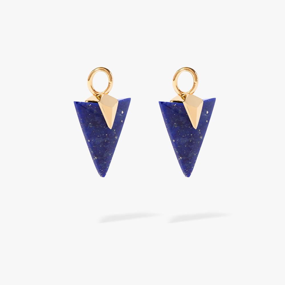 Flight 18ct Yellow Gold Lapis Lazuli Arrow Earring Drops | Annoushka jewelley