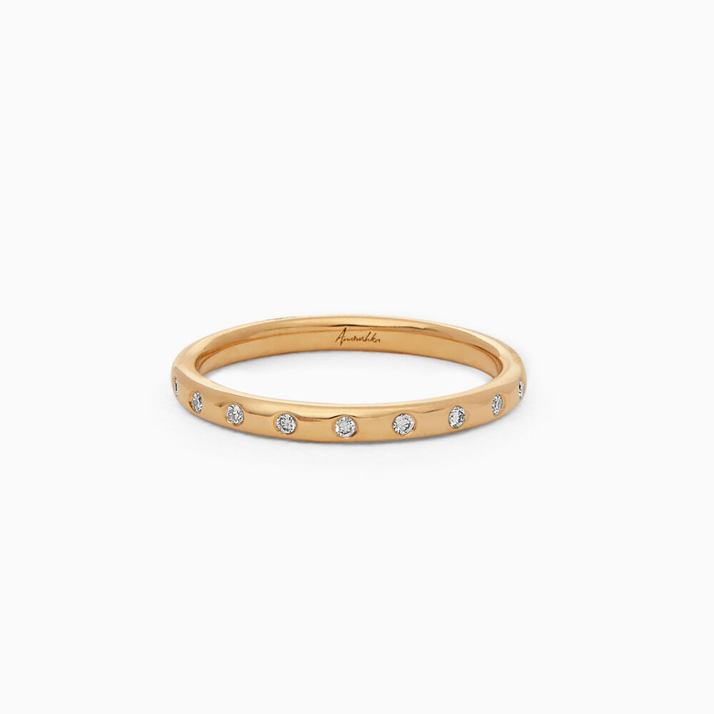 18ct Gold Diamond 2mm Wedding Band | Annoushka jewelley