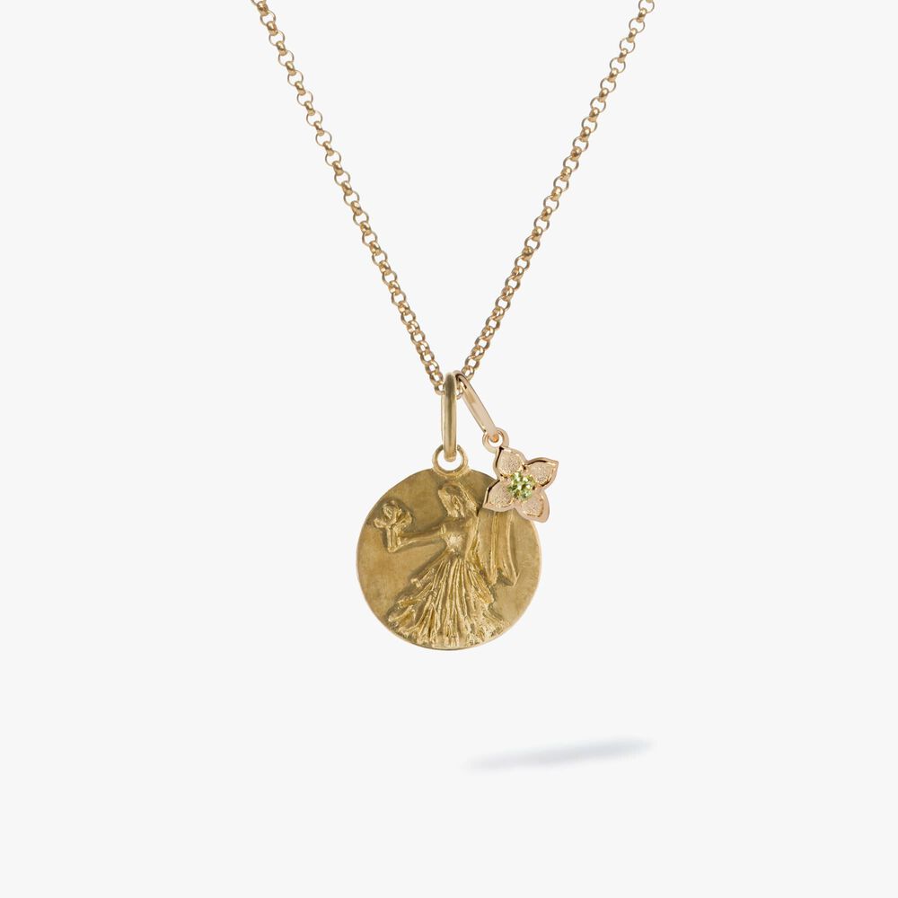 Gold Virgo & Peridot August Birthstone Necklace | Annoushka jewelley
