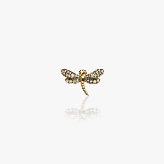 Love Diamonds 18ct Yellow Gold Dragonfly Right Stud Earring