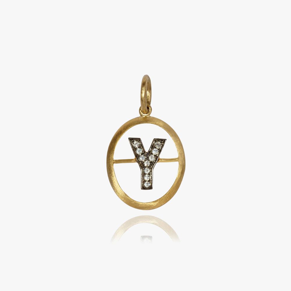 18ct Gold Diamond Initial Y Pendant | Annoushka jewelley