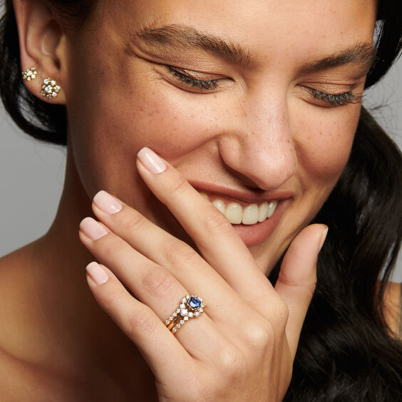 Marguerite 18ct Gold Tanzanite & Diamond Engagement Ring