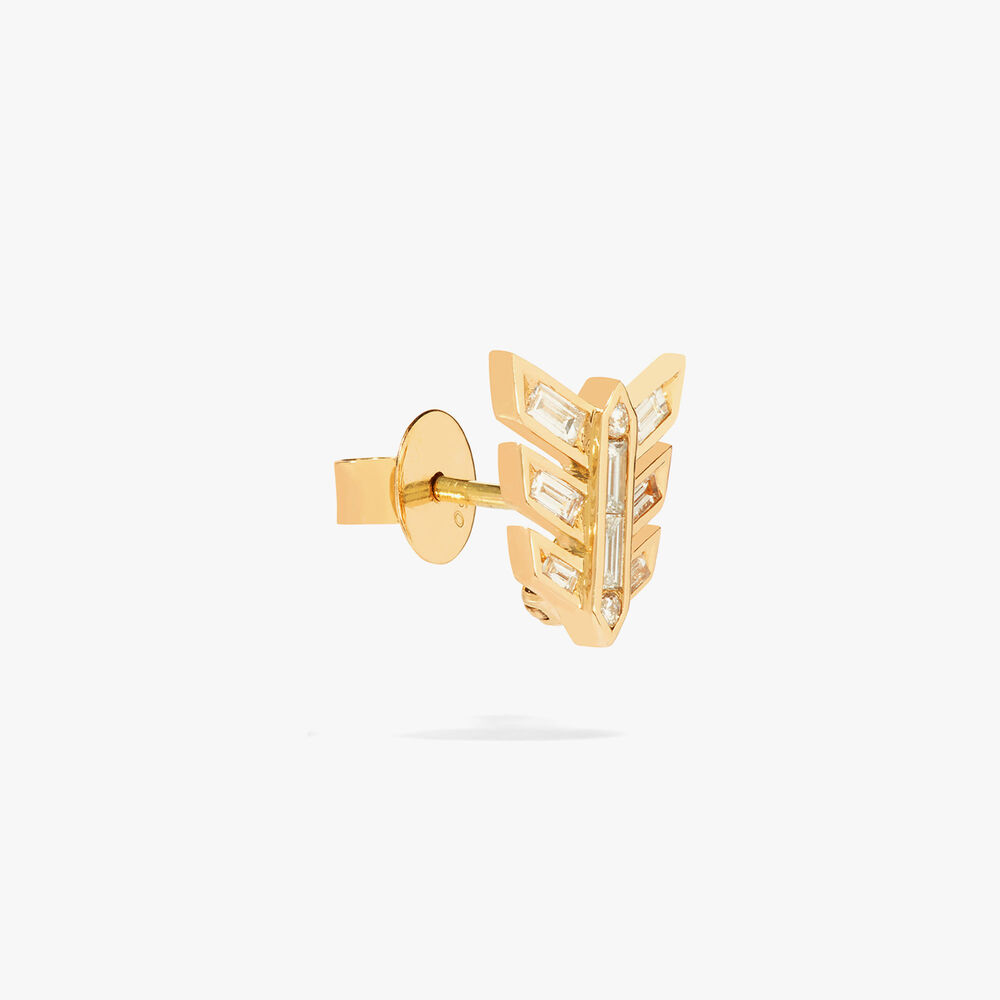 18ct Gold Diamond Baguette Stud Earring | Annoushka jewelley