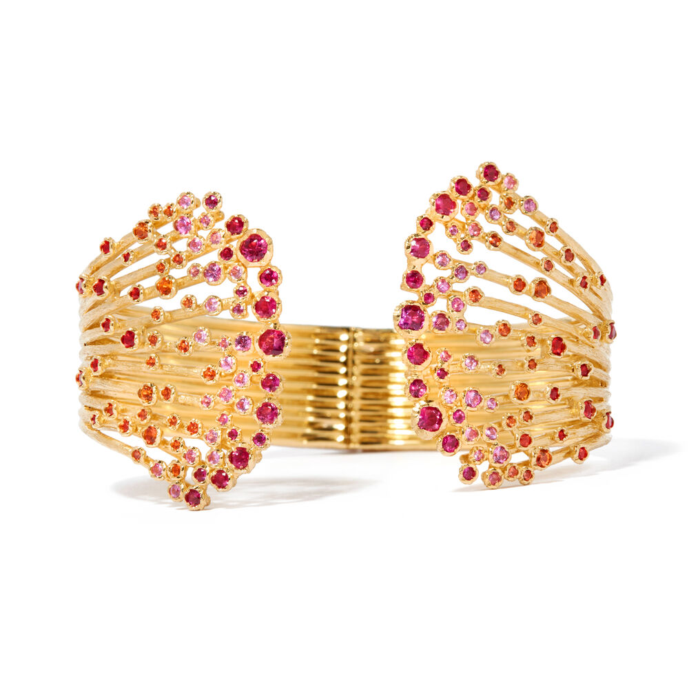 Hidden Reef 18ct Gold Sapphire Cuff | Annoushka jewelley