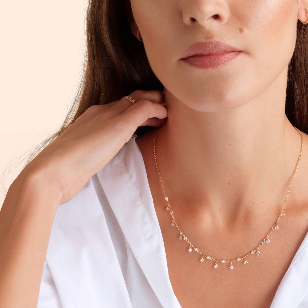 Nectar 18ct Gold & White Sapphire Necklace | Annoushka jewelley