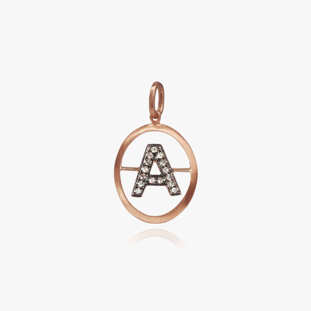 18ct Rose Gold Initial A Pendant | Annoushka jewelley