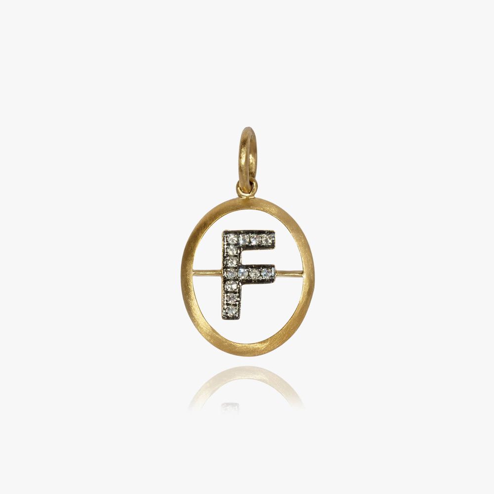 18ct Gold Diamond Initial F Pendant | Annoushka jewelley