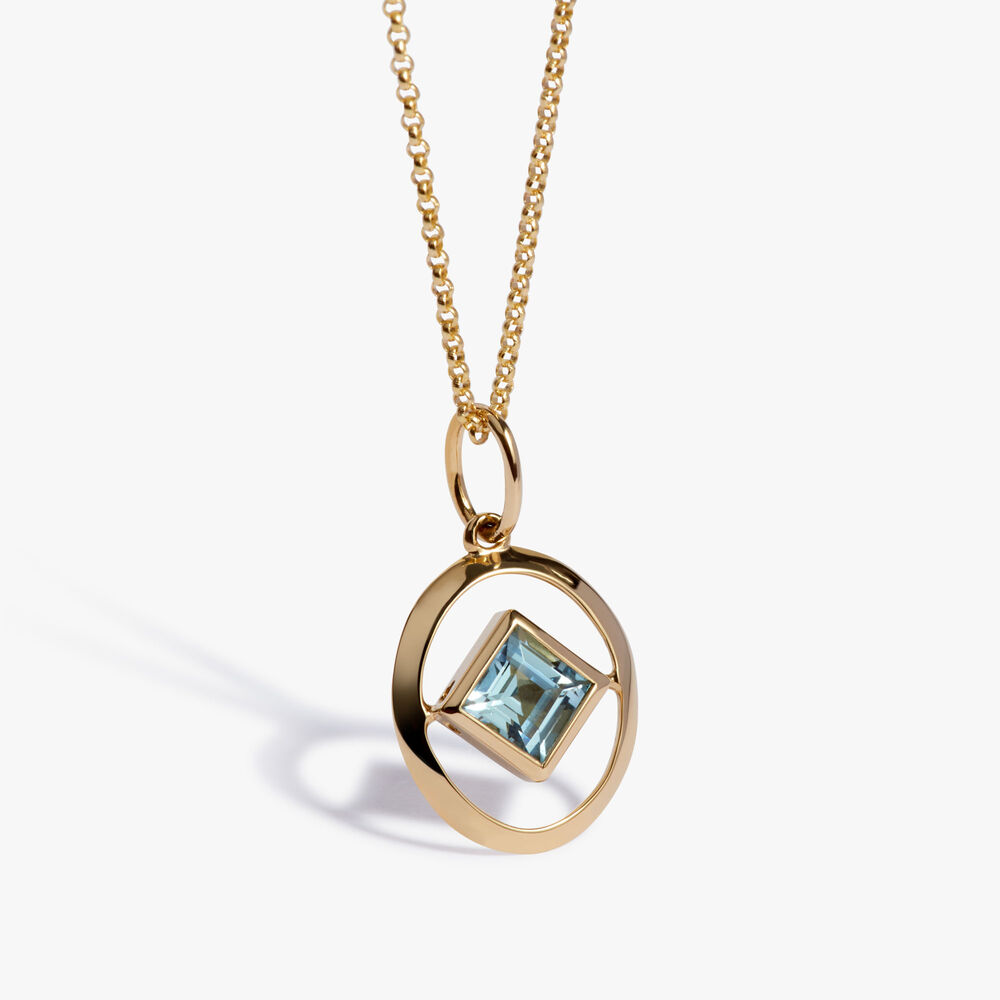 Birthstones 14ct Yellow Gold March Aquamarine Necklace | Annoushka jewelley