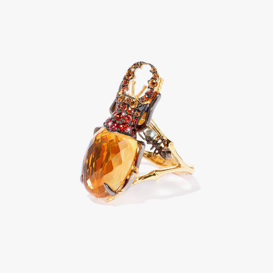 Mythology 18ct Gold Citrine Beetle Ring