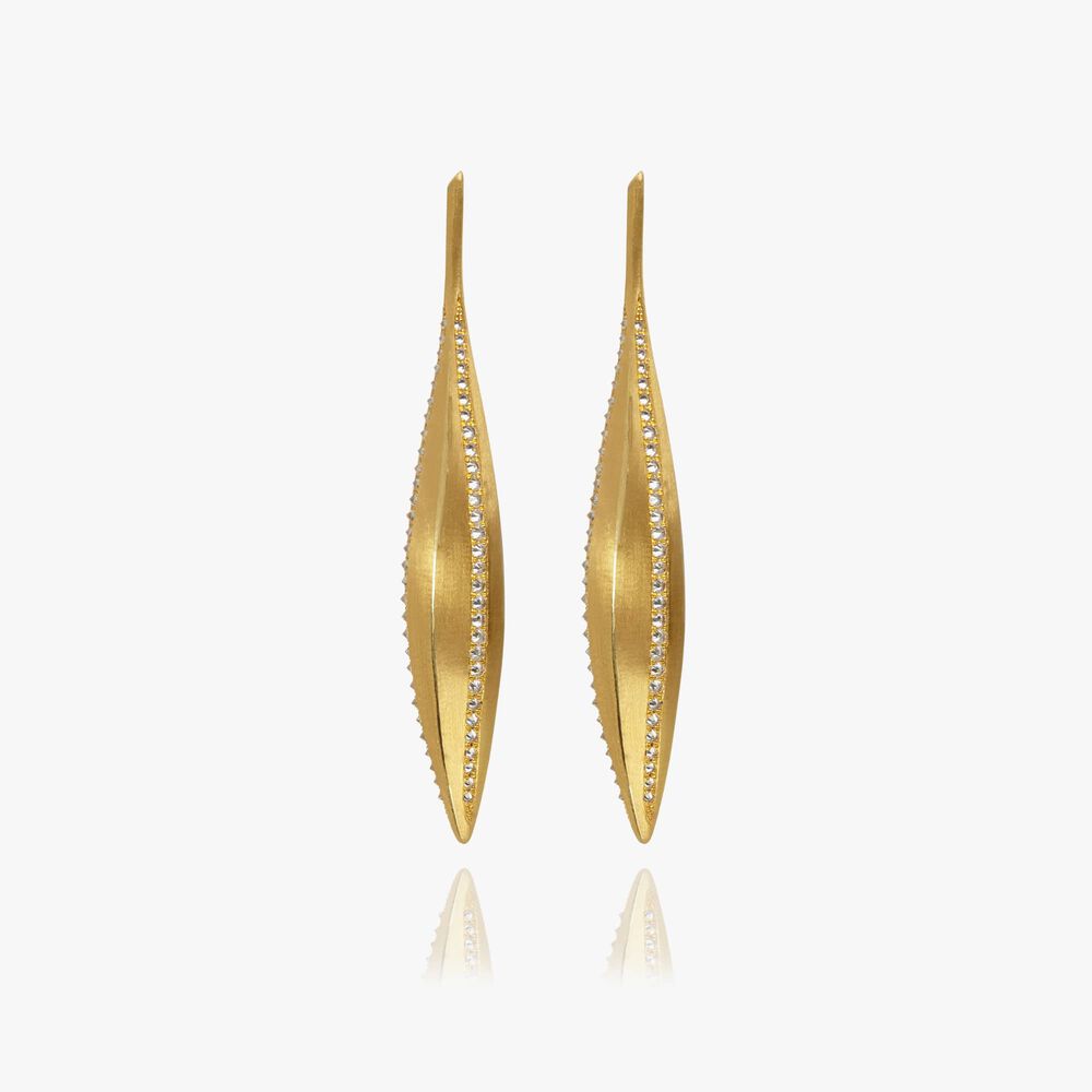 Metamorphosis 18ct Gold Diamond Kernel Seed Earrings | Annoushka jewelley