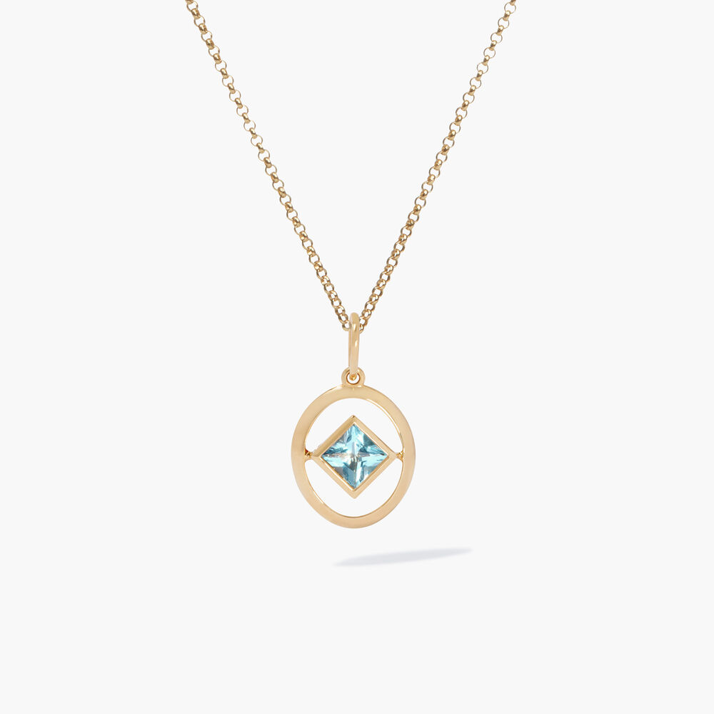 14ct Yellow Gold Aquamarine March Birthstone Necklace | Annoushka jewelley