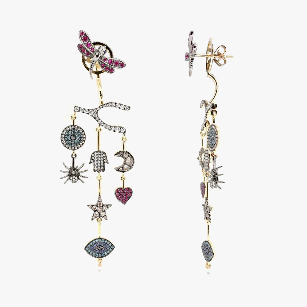 Love Diamonds 18ct Yellow Gold Chandelier Right Earring | Annoushka jewelley