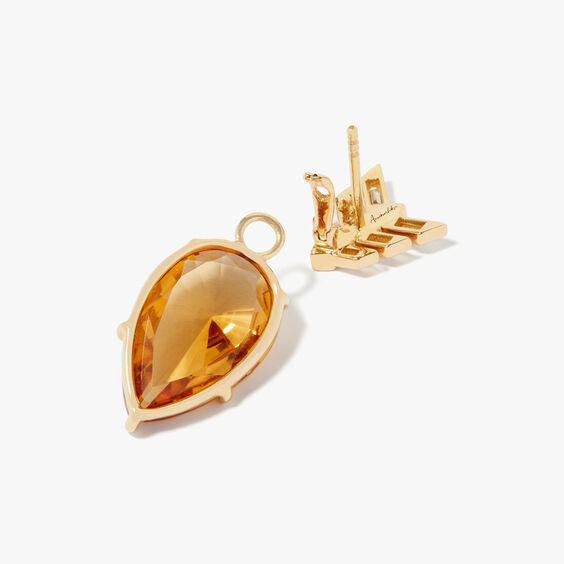 18ct Yellow Gold Baguette Diamond Citrine Earrings