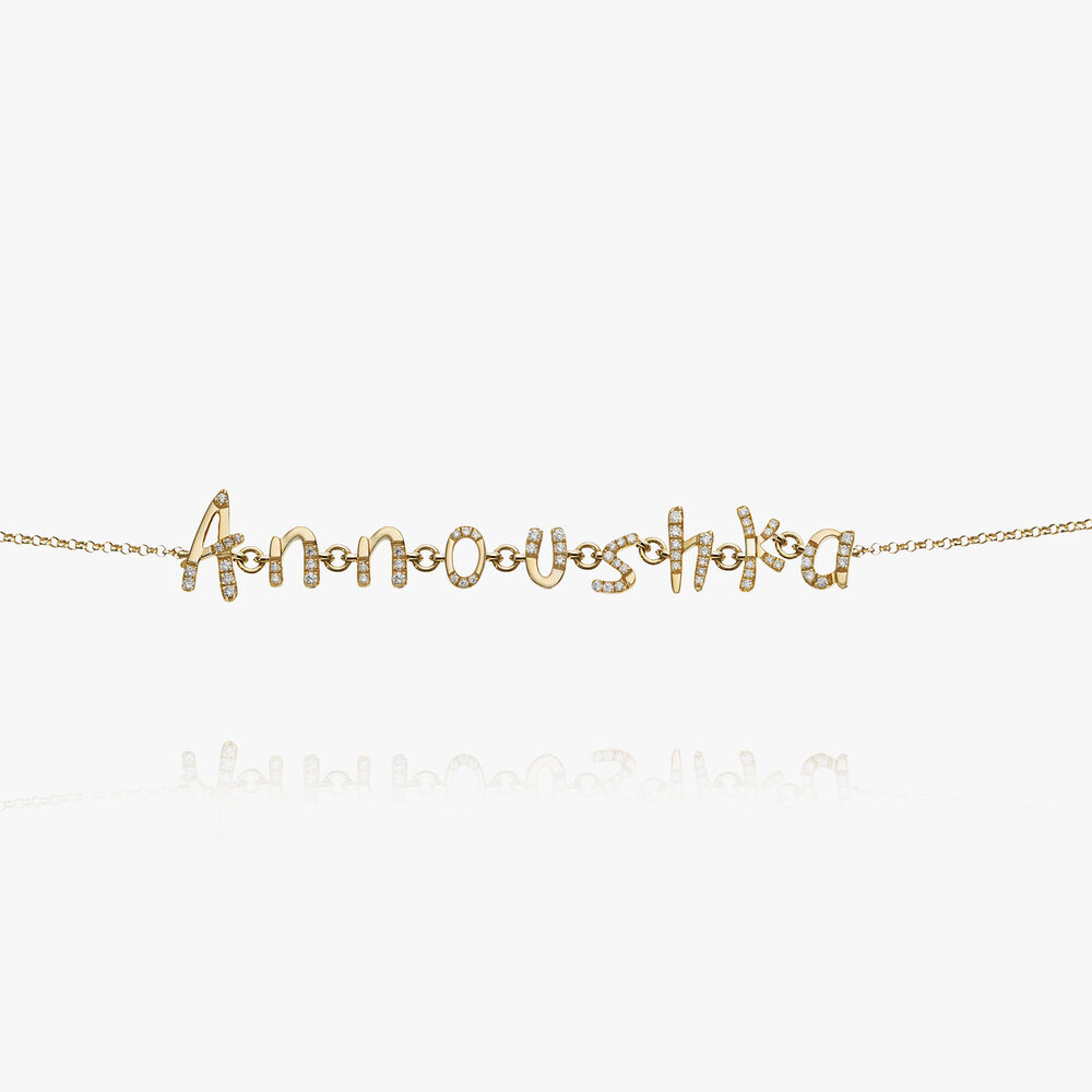 Personalised Gold Chain Letters Bracelet | Annoushka jewelley
