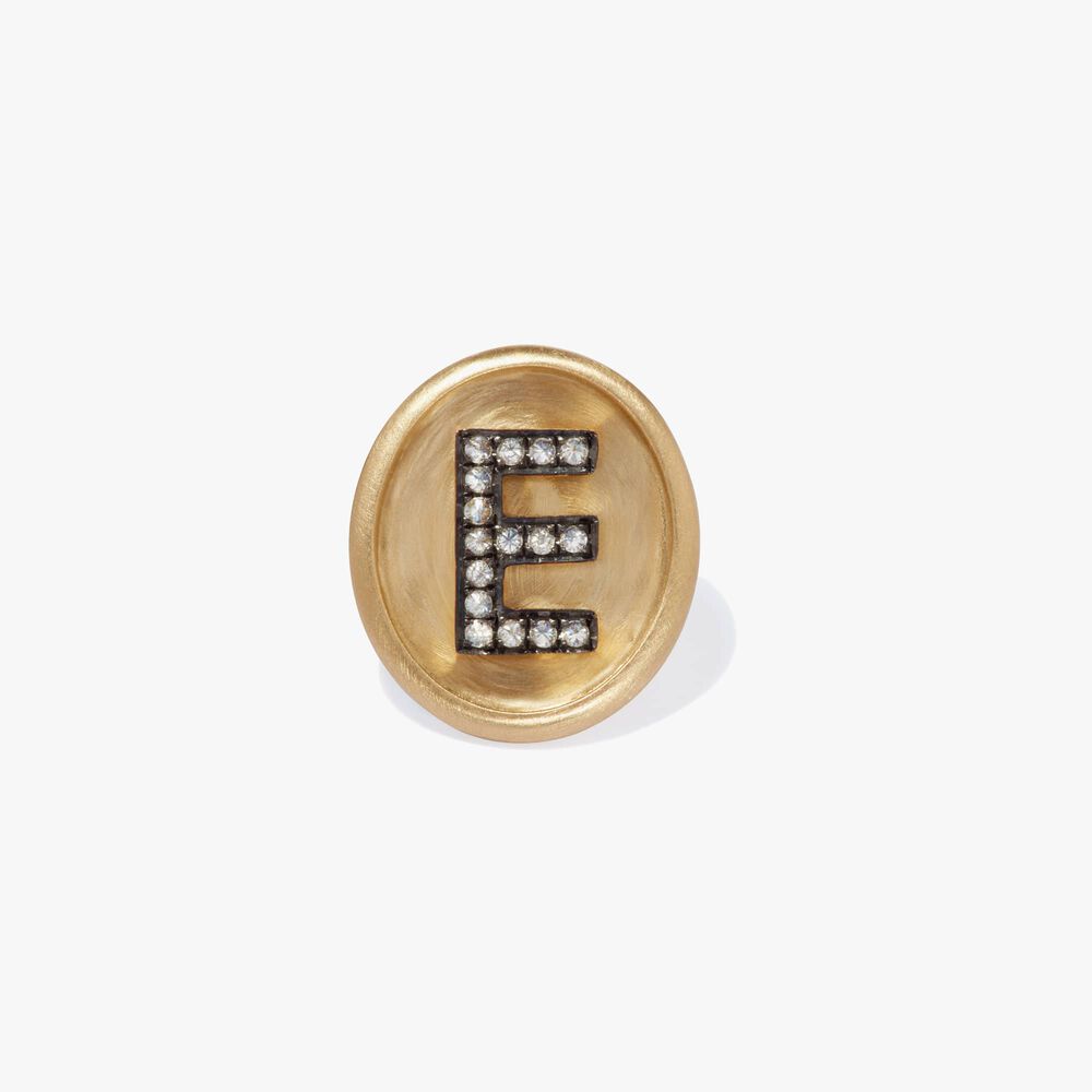 18ct Gold Diamond Initial E Face | Annoushka jewelley