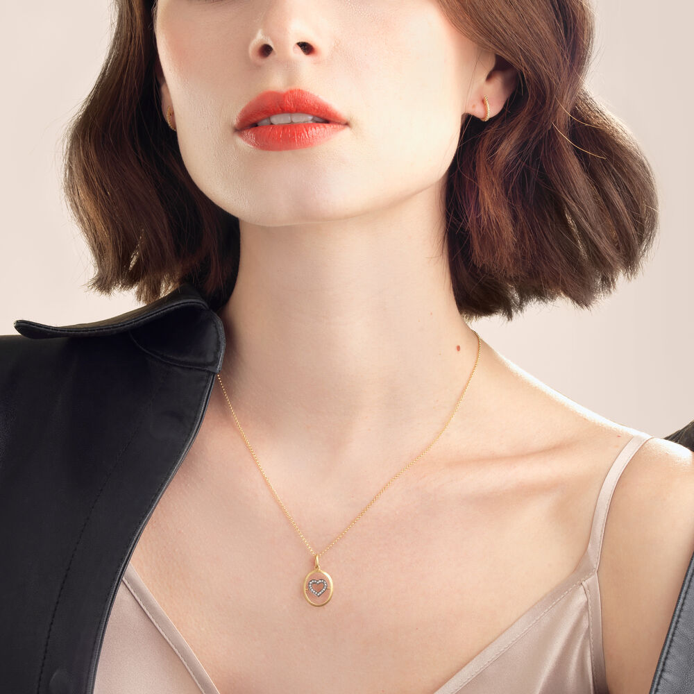 18ct Gold Diamond Heart Pendant | Annoushka jewelley