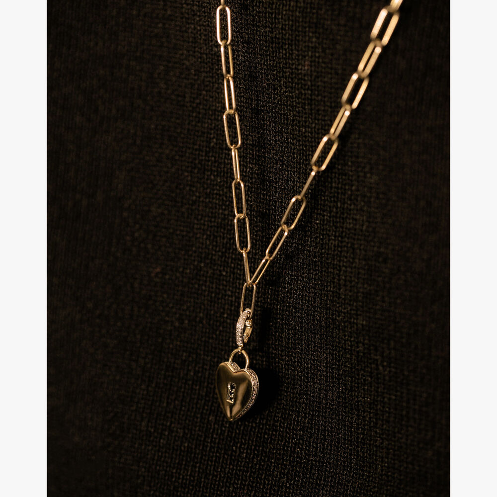 Mythology 18ct Gold Love Heart Lock Charm Necklace | Annoushka jewelley