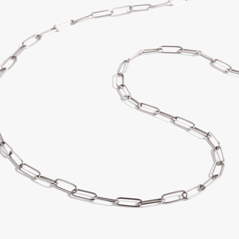 14ct White Gold Mini Long Cable Chain | Annoushka jewelley