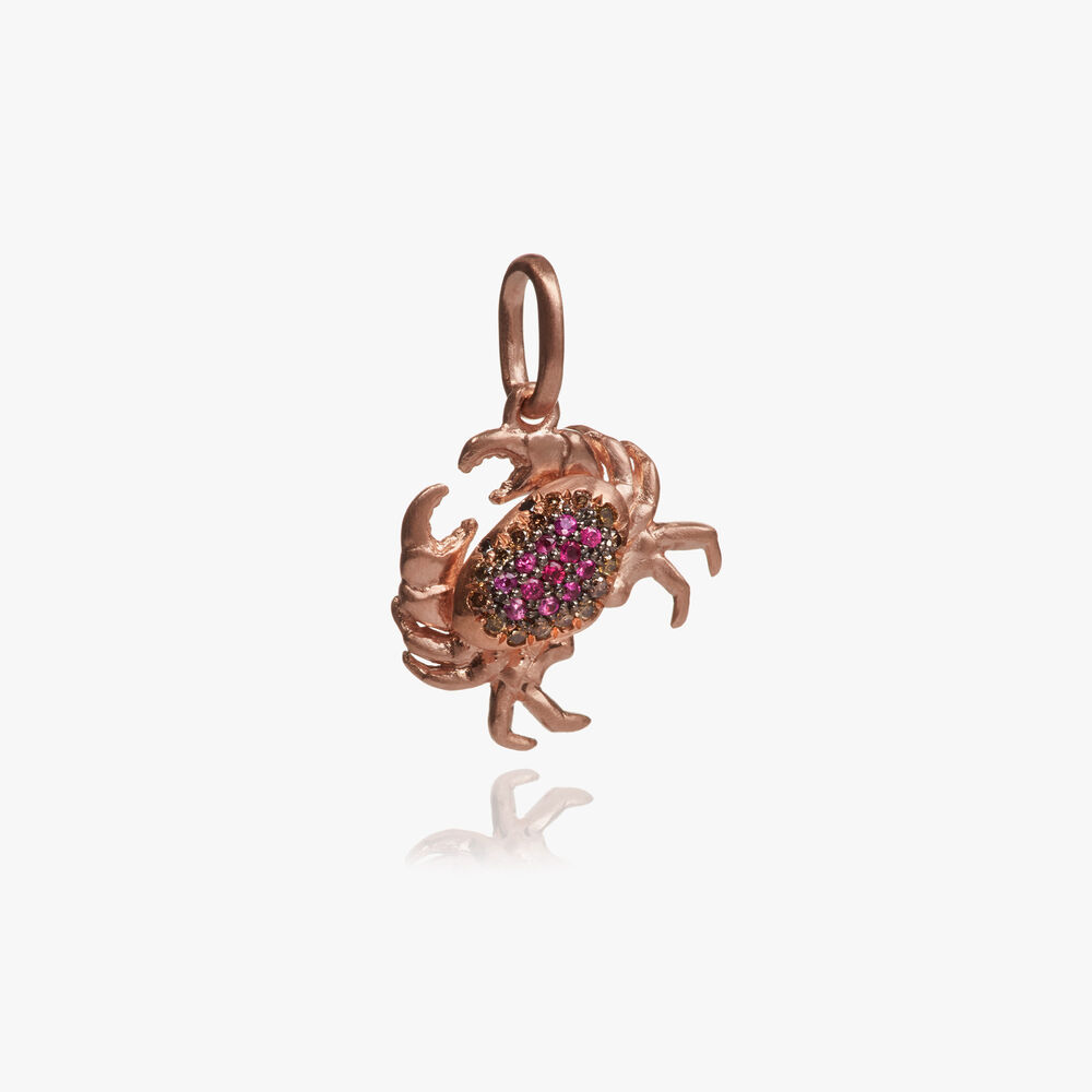 Mythology 18ct Rose Gold Pink Sapphire Crab Charm | Annoushka jewelley