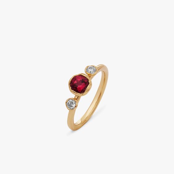 Marguerite 18ct Gold Rubellite & Diamond Engagement Ring