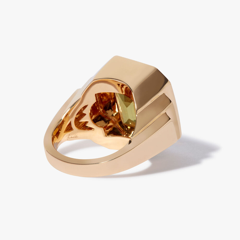 Greta 18ct Yellow Gold Olive Quartz Ring | Annoushka jewelley
