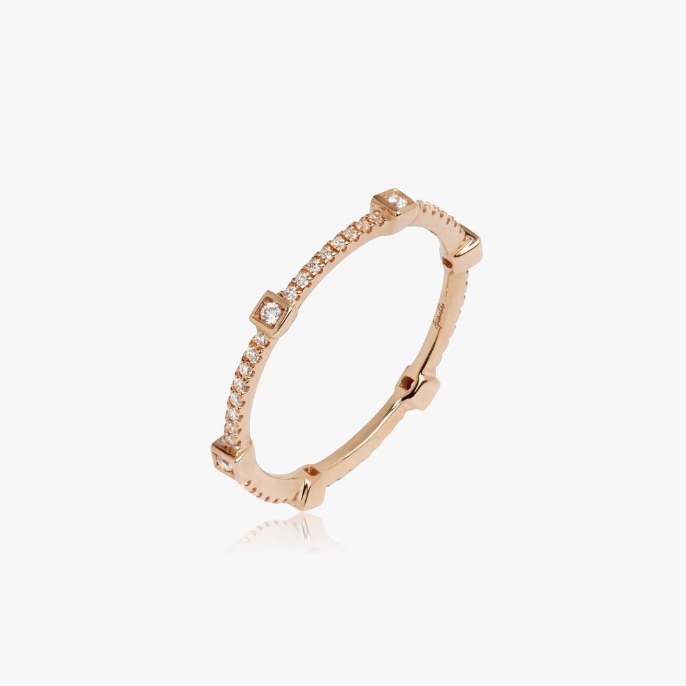 18ct Rose Gold Diamond Pavilion Eternity Ring | Annoushka jewelley